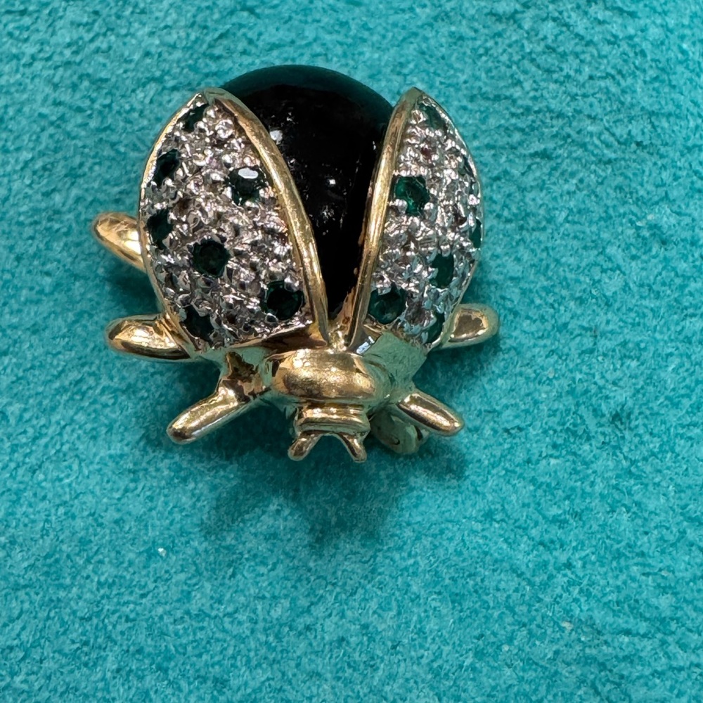 Black and gold Ladybug Brooch